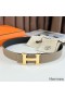 Hermes H Reversible Belt 38MM in Grey and Black Epsom Leather
