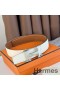 Hermes H Reversible Belt 38MM in White and Gold Epsom Leather