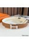 Hermes H Reversible Belt 38MM in White and Gold Epsom Leather