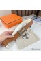Hermes H Reversible Belt 38MM in White and Gold Epsom Leather
