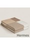 Hermes H Riviera Blanket in Beige Wool and Cashmere