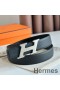 Hermes H Speed Reversible Belt 32MM in Black Clemence Leather