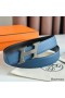 Hermes H Speed Reversible Belt 32MM in Blue Jean Clemence Leather