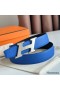 Hermes H Speed Reversible Belt 32MM in Blue and Green Epsom Calfskin