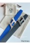 Hermes H Speed Reversible Belt 32MM in Blue and Green Epsom Calfskin
