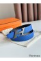 Hermes H Speed Reversible Belt 32MM in Blue and Green Epsom Calfskin