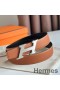 Hermes H Speed Reversible Belt 32MM in Gold Clemence Leather