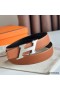 Hermes H Speed Reversible Belt 32MM in Gold Clemence Leather