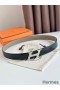 Hermes H Speed Reversible Belt 32MM in Grey Clemence Leather