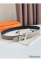 Hermes H Speed Reversible Belt 32MM in Grey Clemence Leather