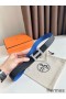 Hermes H Striee Reversible Belt 32MM in Blue and Black Epsom Calfskin