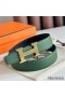 Hermes H Striee Reversible Belt 32MM in Green and Black Epsom Calfskin