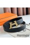 Hermes H Take Off Reversible Belt 32MM in Black Clemence Leather