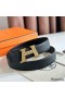 Hermes H Take Off Reversible Belt 32MM in Black Clemence Leather