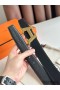 Hermes H Take Off Reversible Belt 32MM in Black Clemence Leather