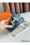 Hermes H Take Off Reversible Belt 32MM in Blue Clemence Leather
