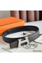 Hermes H Take Off Reversible Belt 32MM in Chocolate Clemence Leather