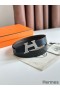 Hermes H Take Off Reversible Belt 32MM in Chocolate Clemence Leather