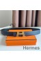 Hermes H Take Off Reversible Belt 32MM in Dark Blue Clemence Leather
