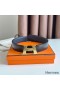 Hermes H Take Off Reversible Belt 32MM in Dark Blue Clemence Leather