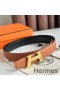 Hermes H Take Off Reversible Belt 32MM in Gold Clemence Leather