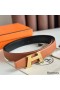 Hermes H Take Off Reversible Belt 32MM in Gold Clemence Leather