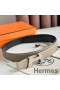 Hermes H Take Off Reversible Belt 32MM in Grey Clemence Leather