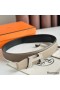 Hermes H Take Off Reversible Belt 32MM in Grey Clemence Leather