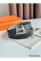 Hermes H Take Off Reversible Belt 32MM in Grey Clemence Leather
