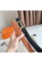 Hermes H Touareg Reversible Belt 32MM in Gold Clemence Leather