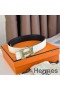 Hermes H Touareg Reversible Belt 32MM in White Epsom Leather