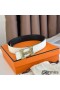 Hermes H Touareg Reversible Belt 32MM in White Epsom Leather