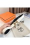 Hermes H Touareg Reversible Belt 32MM in White Epsom Leather