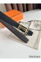 Hermes H au Carre Reversible Belt 32MM in Chocolate Clemence Leather