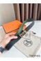 Hermes H au Carre Reversible Belt 32MM in Green and Black Epsom Leather