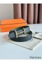 Hermes H d'Ancre Reversible Belt 32MM in Black and Green Epsom Calfskin