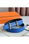 Hermes H d'Ancre Reversible Belt 32MM in Blue and Black Epsom Calfskin