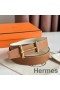 Hermes H d'Ancre Reversible Belt 32MM in Gold and White Epsom Calfskin