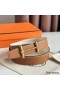 Hermes H d'Ancre Reversible Belt 32MM in Gold and White Epsom Calfskin