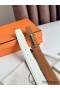 Hermes H d'Ancre Reversible Belt 32MM in Gold and White Epsom Calfskin