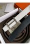 Hermes H d'Ancre Reversible Belt In Black/White Epsom Leather