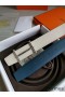 Hermes H d'Ancre Reversible Belt In Blue/White Epsom Leather