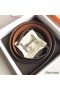Hermes H d'Ancre Reversible Belt In Brown/Noir Leather