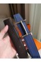 Hermes H d'Ancre Reversible Belt In Indigo/Black Epsom Leather