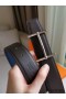Hermes H d'Ancre Reversible Belt In Indigo/Black Epsom Leather