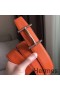 Hermes H d'Ancre Reversible Belt In Orange/Noir Leather