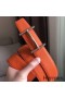 Hermes H d'Ancre Reversible Belt In Orange/Noir Leather