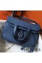 Hermes Halzan 31cm Bag In Blue Agate Clemence Leather