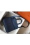 Hermes Halzan 31cm Bag In Blue Agate Clemence Leather