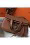 Hermes Halzan 31cm Bag In Gold Clemence Leather